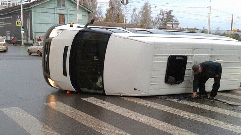 В результате ДТП серьезно никто не пострадал...